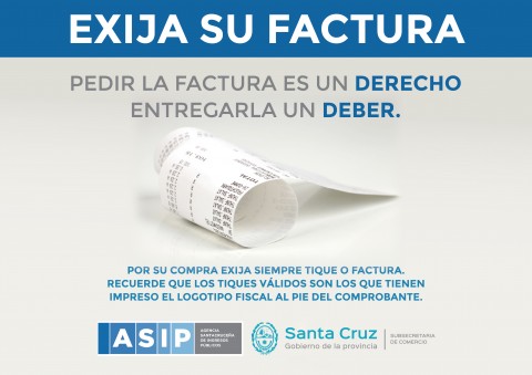 Exija su factura, afiche a exibir de forma obligatoria desde el 01/06/2016.