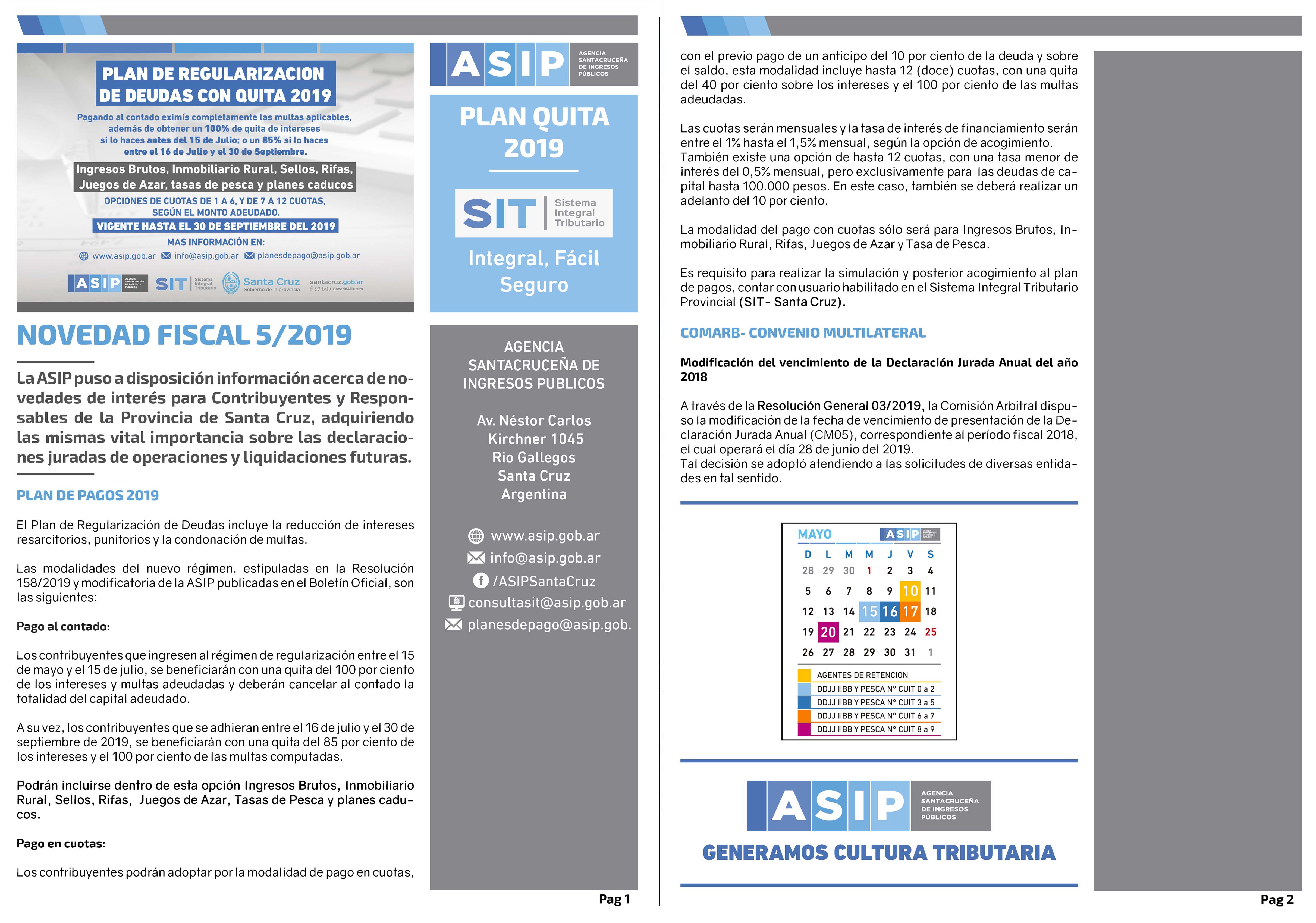 Alerta Fiscal ASIP 5-2019